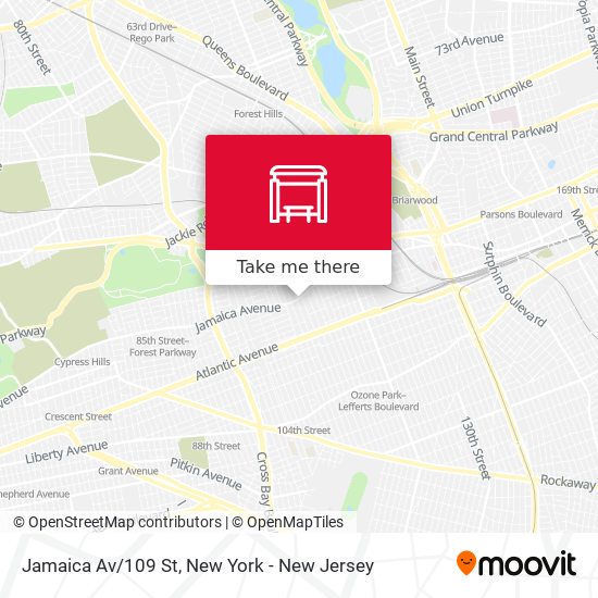 Jamaica Av/109 St map