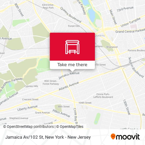 Jamaica Av/102 St map