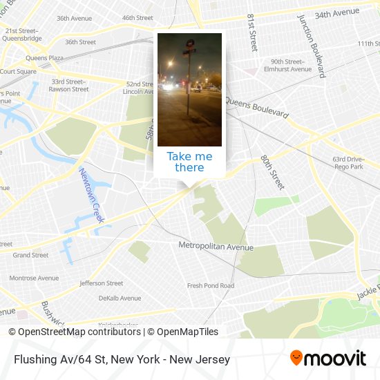 Flushing Av/64 St map