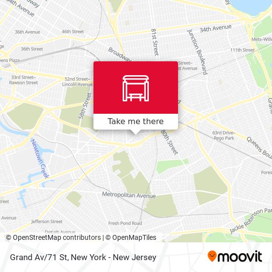 Grand Av/71 St map