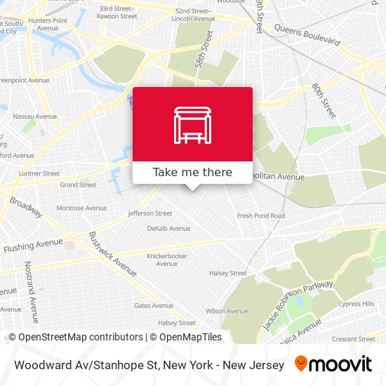 Mapa de Woodward Av/Stanhope St