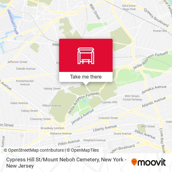 Cypress Hill St / Mount Neboh Cemetery map