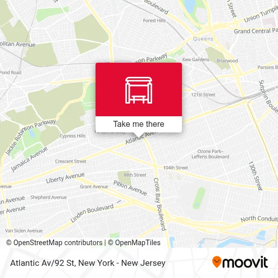Atlantic Av/92 St map