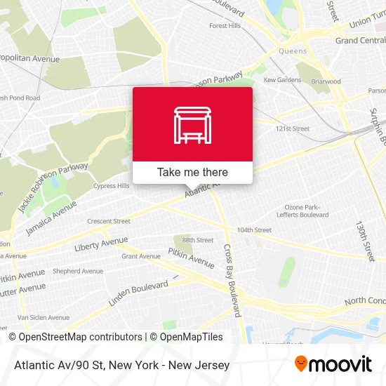 Atlantic Av/90 St map