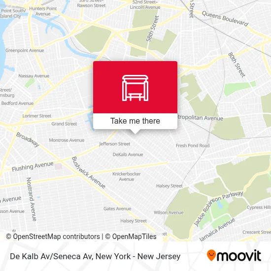 De Kalb Av/Seneca Av map