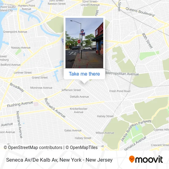 Seneca Av/De Kalb Av map