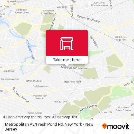 Metropolitan Av/Fresh Pond Rd map