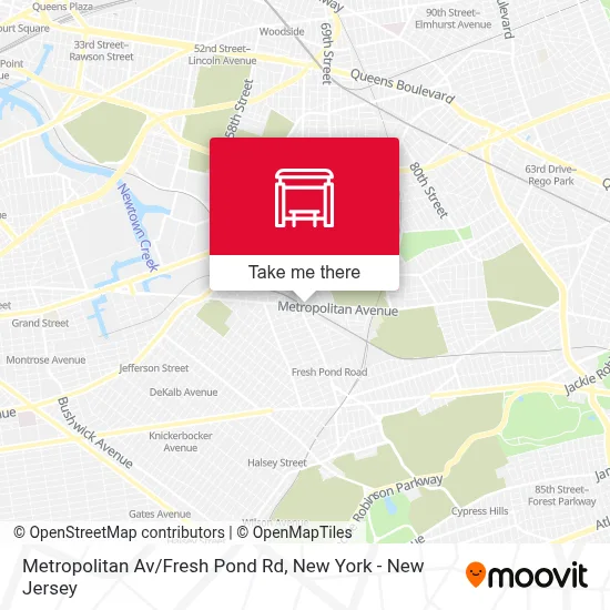 Metropolitan Av/Fresh Pond Rd map
