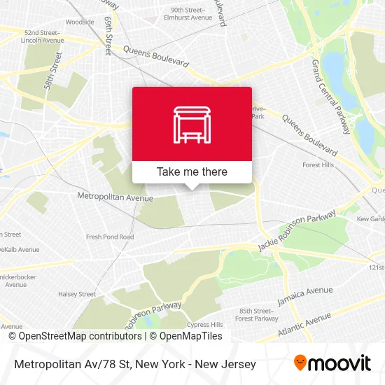 Metropolitan Av/78 St map