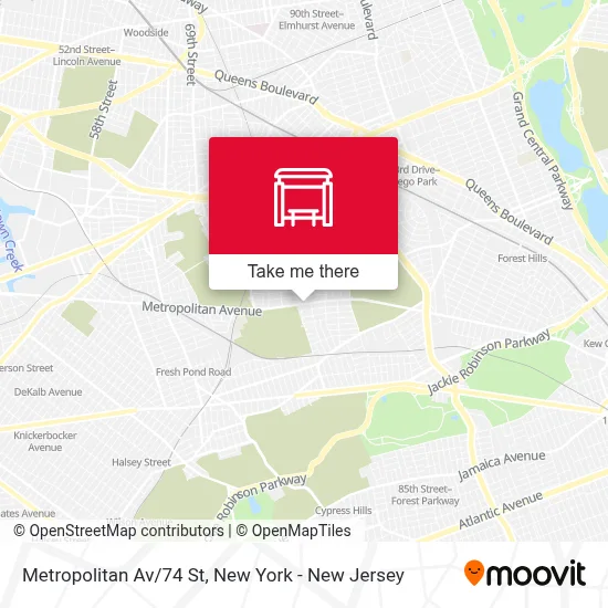 Metropolitan Av/74 St map