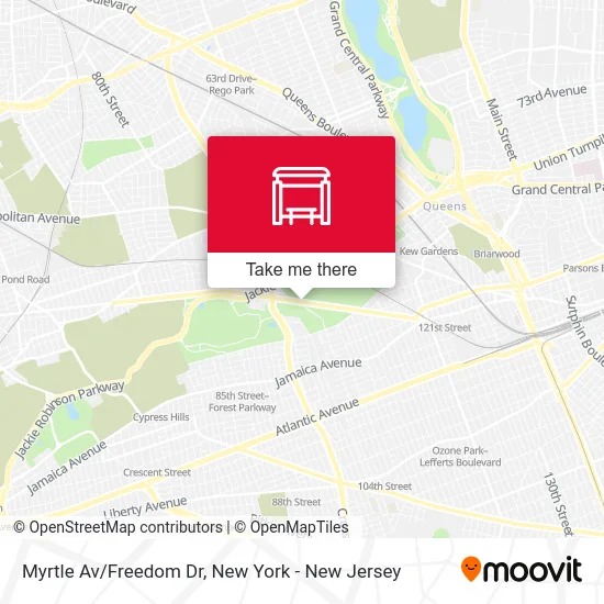 Myrtle Av/Freedom Dr map