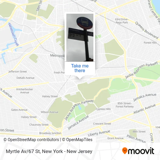 Myrtle Av/67 St map