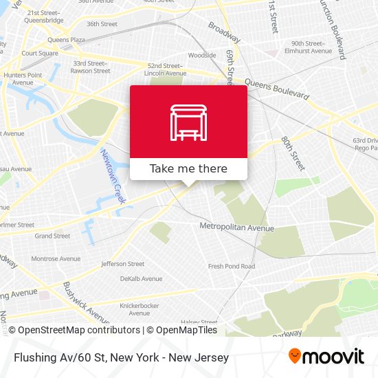 Flushing Av/60 St map