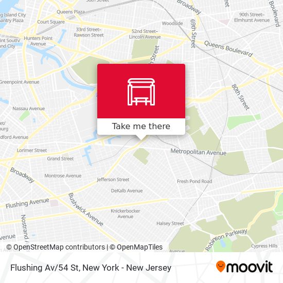 Flushing Av/54 St map