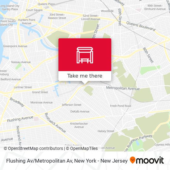 Mapa de Flushing Av/Metropolitan Av