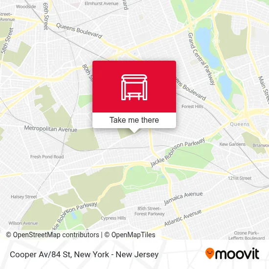 Cooper Av/84 St map