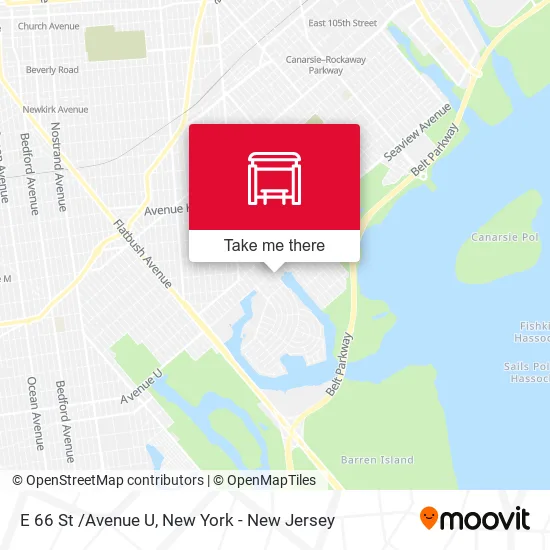 E 66 St /Avenue U map