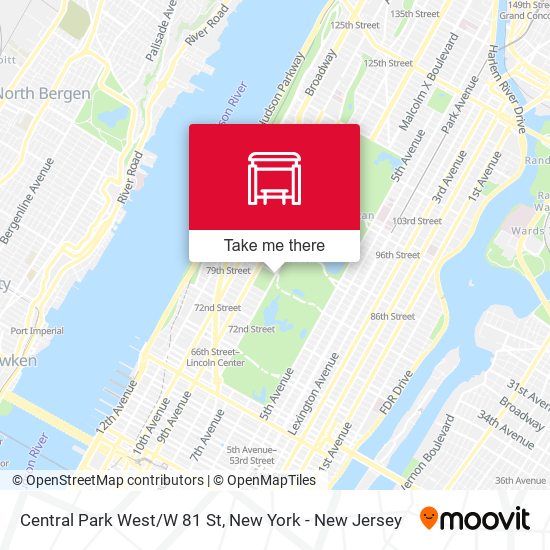 Central Park West/W 81 St map