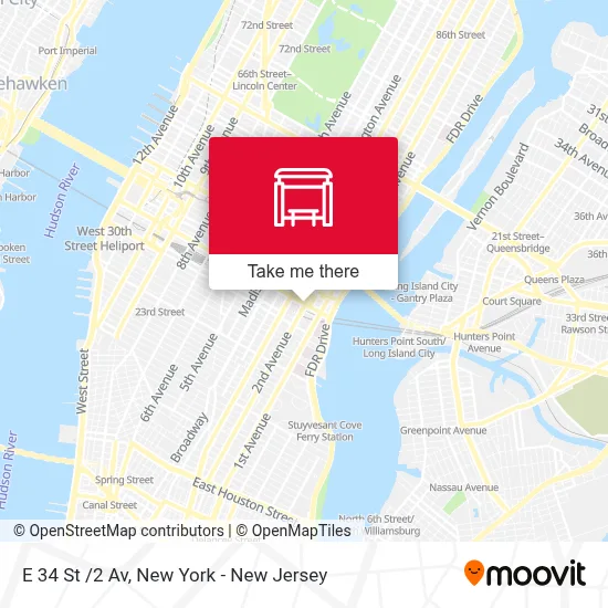 E 34 St /2 Av map