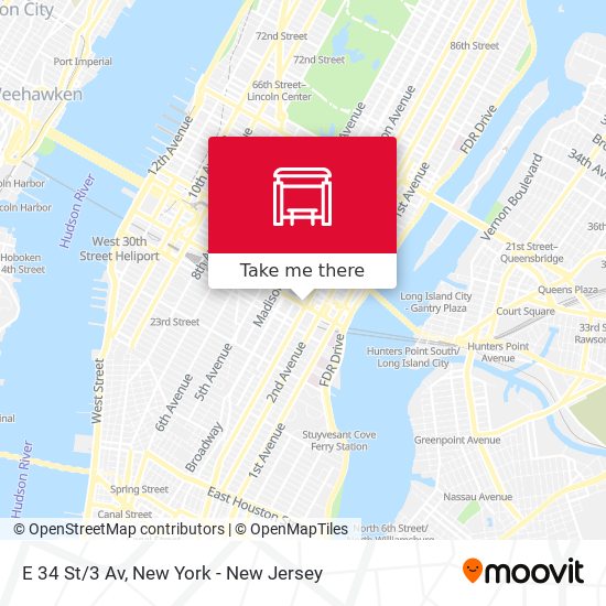 E 34 St/3 Av map