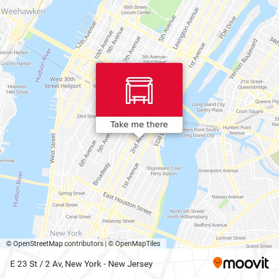E 23 St / 2 Av map