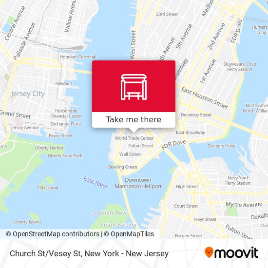 Church St/Vesey St map