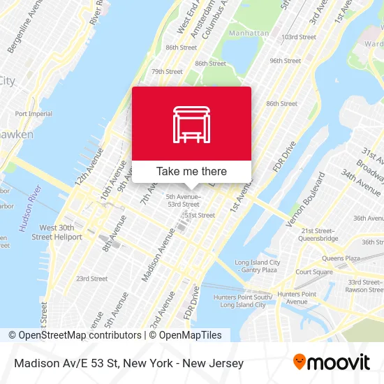 Madison Av/E 53 St map