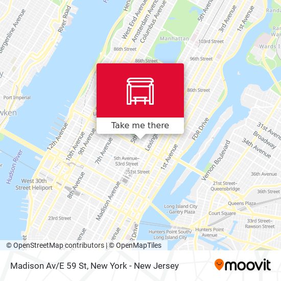 Madison Av/E 59 St map