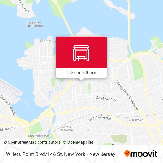Mapa de Willets Point Blvd/146 St