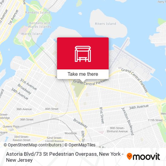 Mapa de Astoria Blvd / 73 St Pedestrian Overpass