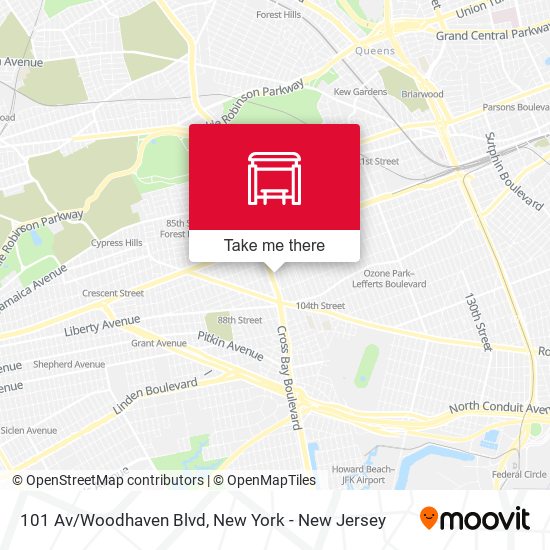 101 Av/Woodhaven Blvd map