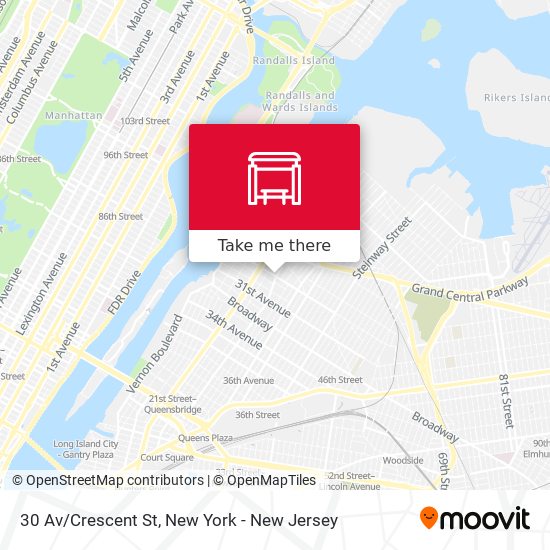 Mapa de 30 Av/Crescent St