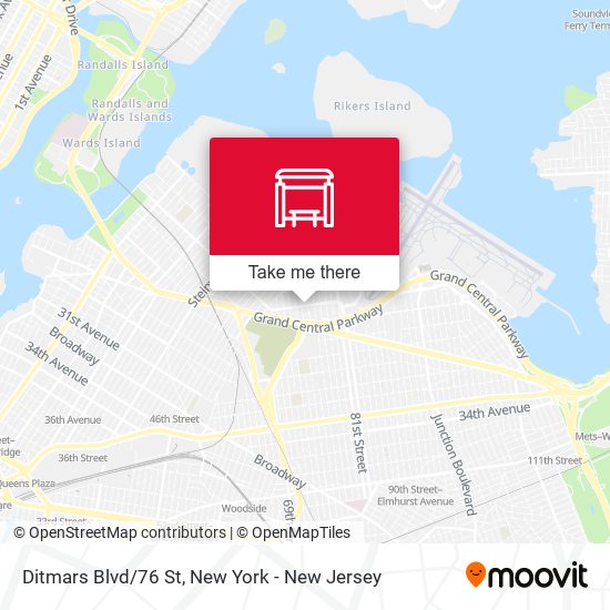 Mapa de Ditmars Blvd/76 St