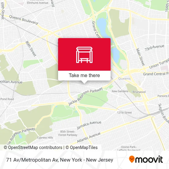 71 Av/Metropolitan Av map
