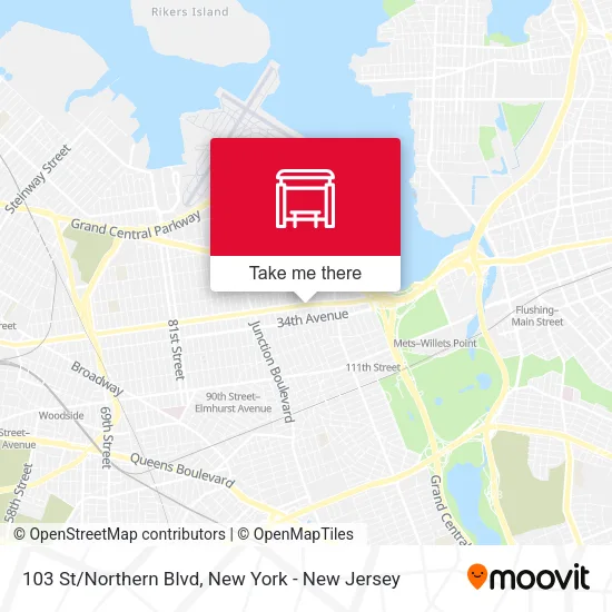 103 St/Northern Blvd map