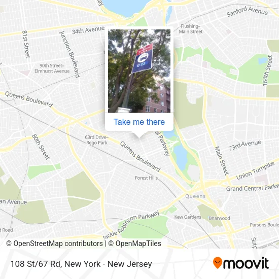 108 St/67 Rd map