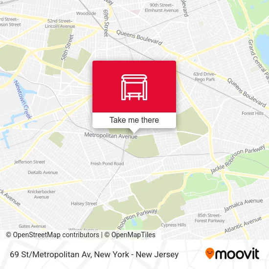 69 St/Metropolitan Av map