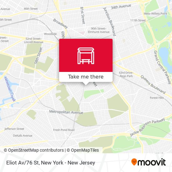 Eliot Av/76 St map