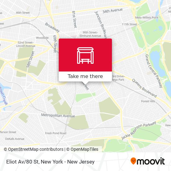 Mapa de Eliot Av/80 St