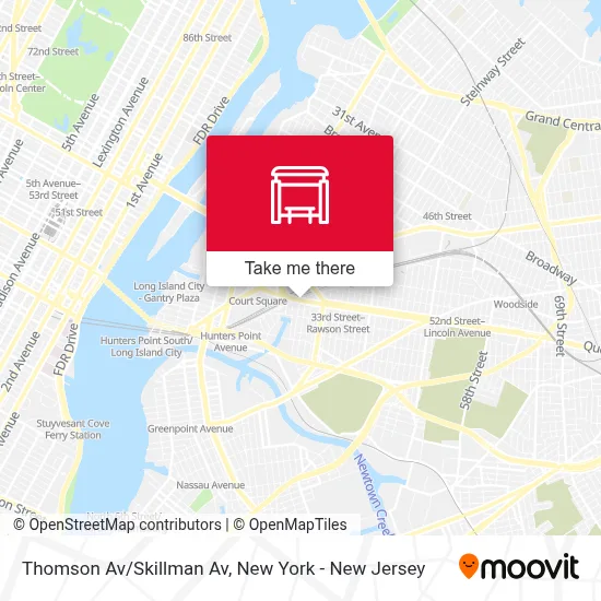 Thomson Av/Skillman Av map