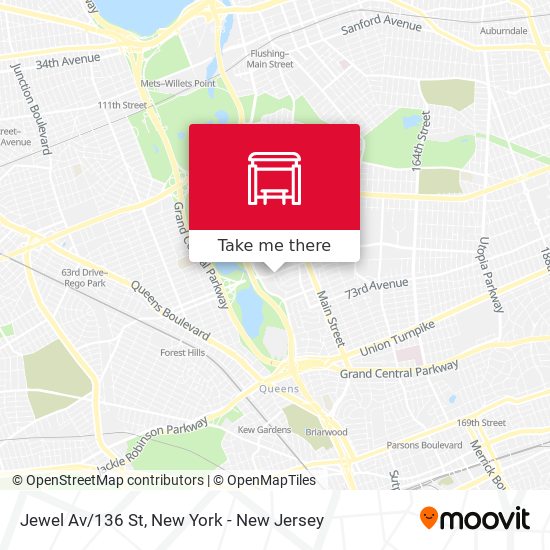 Jewel Av/136 St map