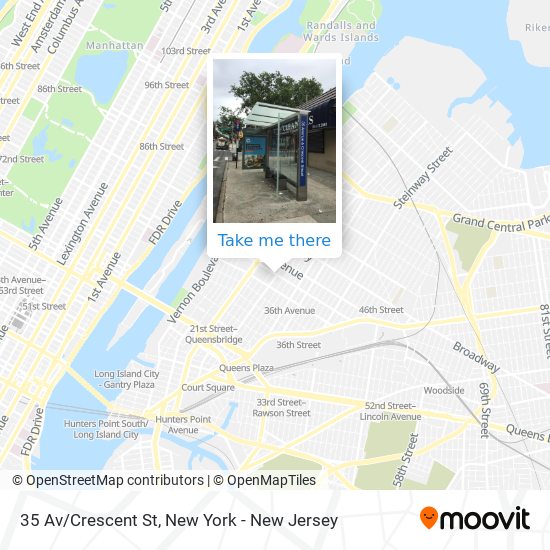 Mapa de 35 Av/Crescent St