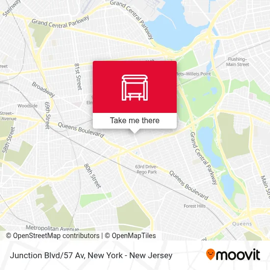 Junction Blvd/57 Av map