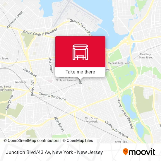 Junction Blvd/43 Av map