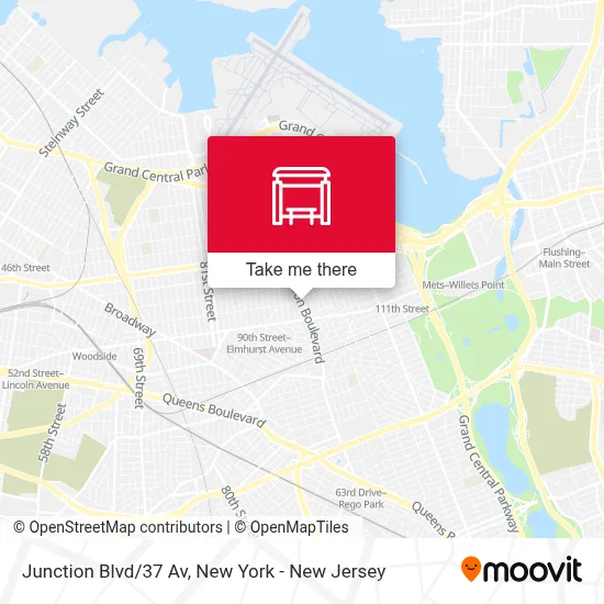Junction Blvd/37 Av map