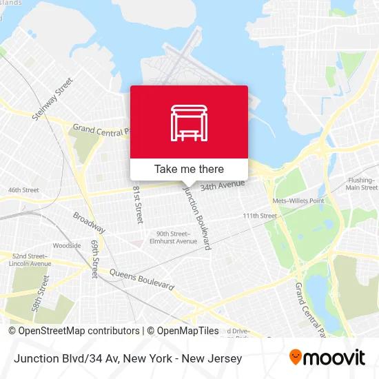 Junction Blvd/34 Av map