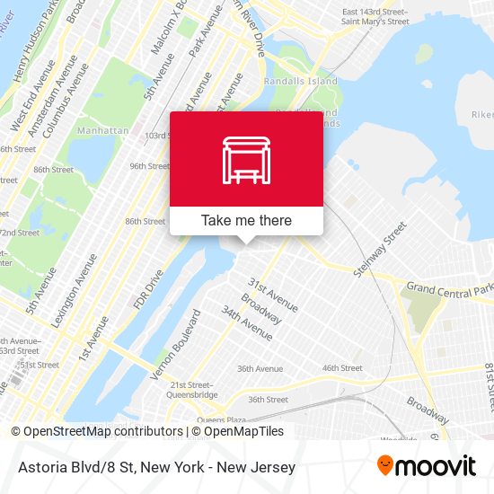 Mapa de Astoria Blvd/8 St