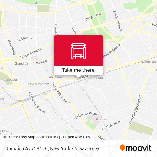 Jamaica Av /181 St map