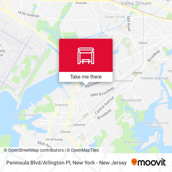 Peninsula Blvd/Arlington Pl map