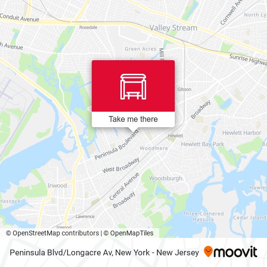 Peninsula Blvd/Longacre Av map